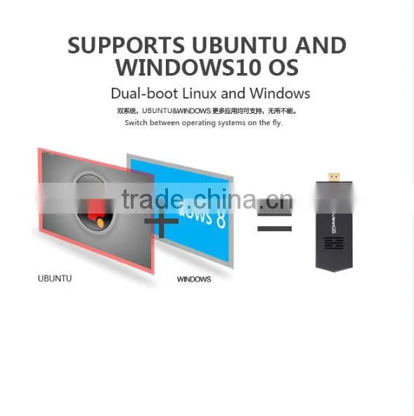 Mobile and portable, office & entertainment ,dual os Mini PC windows8 and ubuntu quad core eMMC 32GB/64G Meegopad T0