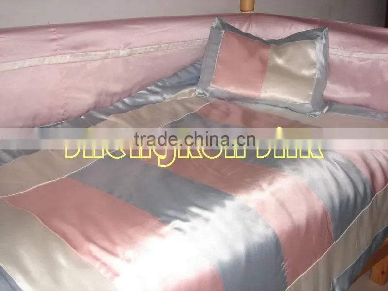 children in patchwork bedspread 19mm charmeuse silk