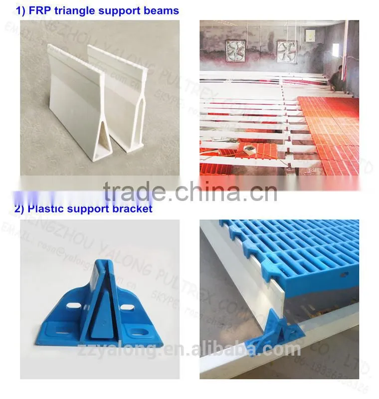 Fiberglass triangle support beam for pig pen