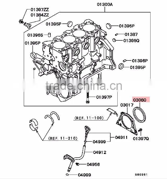 Factory Crankshaft Oil Seal For Mitsubishi Lancer Colt CS5A Triton L200 K65T L300 P03V MD359158