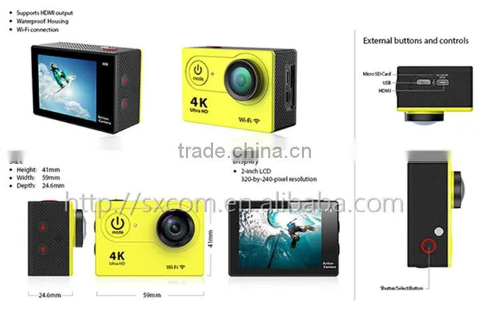 Best price! 4K Video WiFi and remote control Waterproof Sport Camera--DV-22