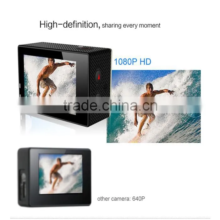 Portable mini full HD 1080p WiFi outdoor waterproof sport camera with remote control bracelet