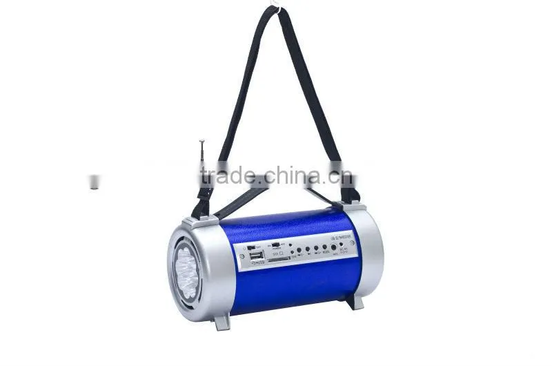 China High Quality Rechargeable Battery FM Radio Torch Light Portable Speaker