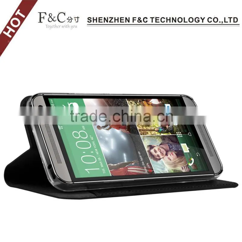 For HTC One M9 wallet pu leather case with card slots