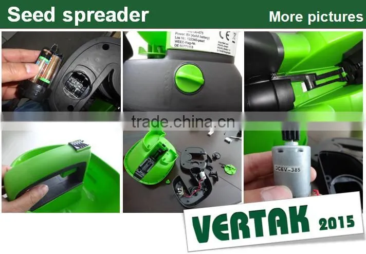 New arrival electric seed spreader,2.7L seed spreader with CE/GS/EMC certificates