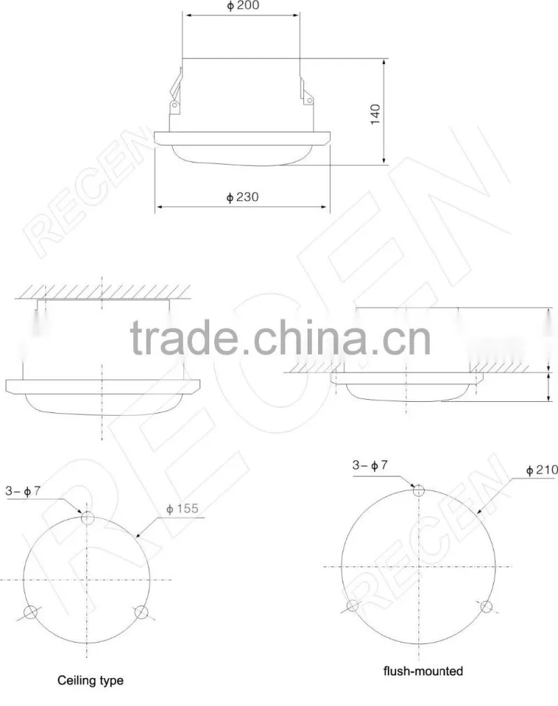 Longevity ceiling light RGF616 40/50W