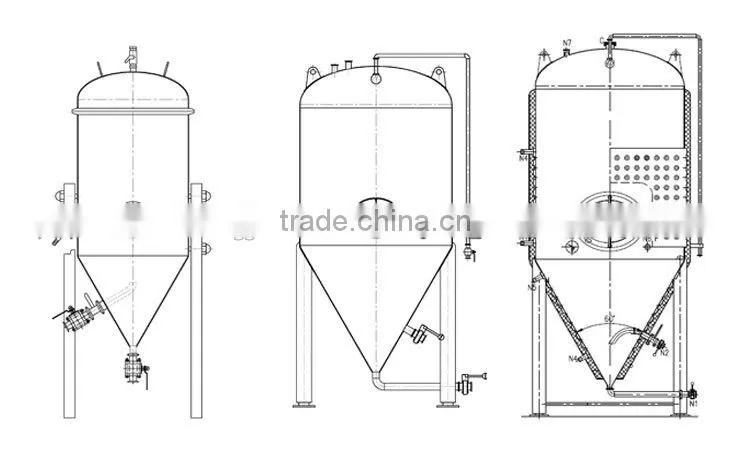Hot sale 50L-6000L Jacketed Beer Conical Fermenters/Fermentation tanks