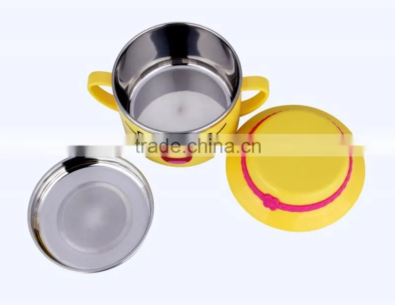 2015 latest product of china wholesale stainless steel kids rice dinnerware set