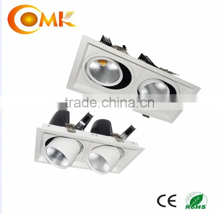 High power 40W double heads adjustable grille light fixture