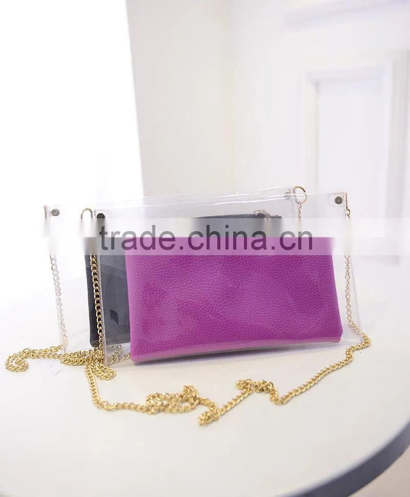 fancy newest clear pvc mini messenger bag