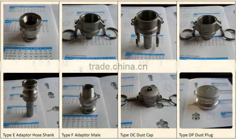 stainless steel Conical union straight fitting screwed ends 304, with PTFE seal, F-F