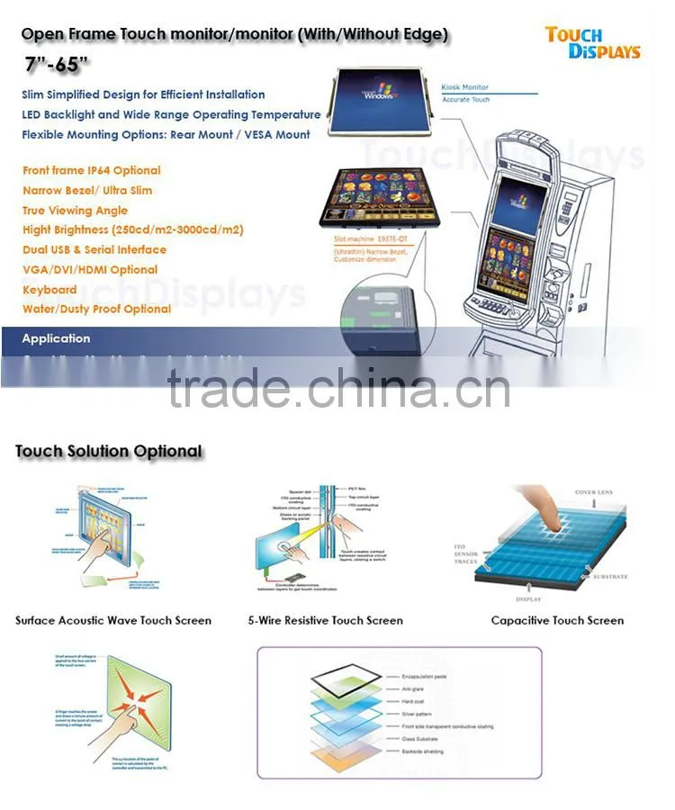 18.5" Digital lcd Monitor Touch Screen POS/kiosks Monitor