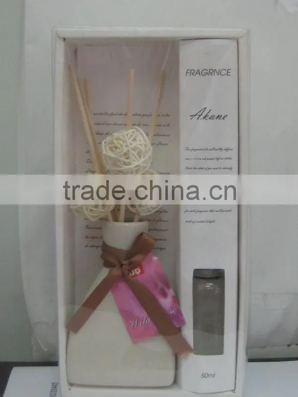 Ceramic vase reed diffuser with branch diffuser