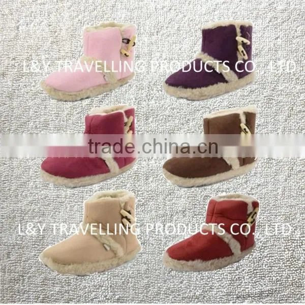 Candy color rose velvet ribbon hemming autumn and winter thermal at home boots