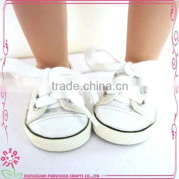 White doll sneakers wholesale price 18 inch sneakers for dolls