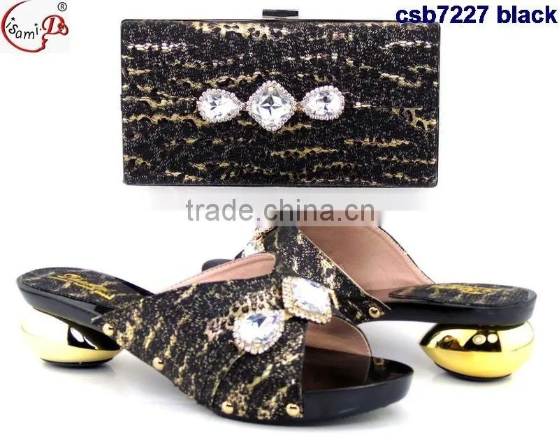 CSB7227 Top fashion latest fashion woman italy style high heel shoes and glitter bags