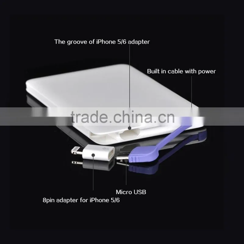 (High Performance) Credit Card Sized Power Bank Wallet Power Bank 2500mah Portable power bank