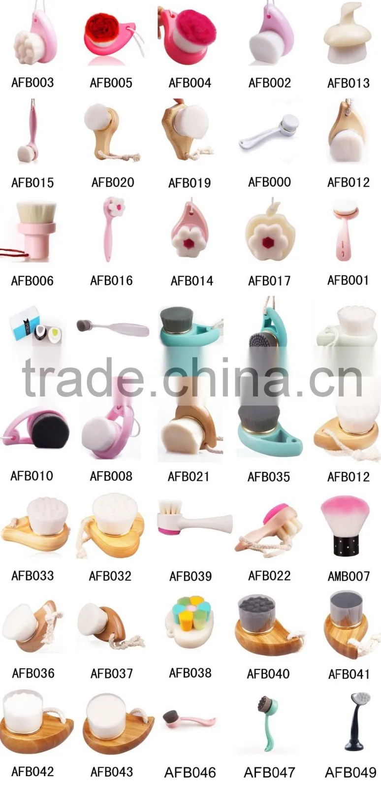 2016 Soft Bristle Rubber Paint Bamboo Bristle Facial Brush
