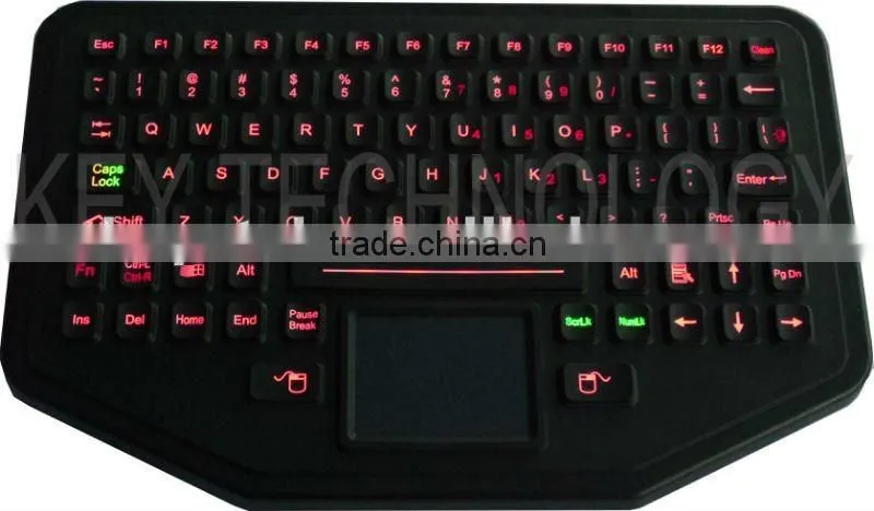 IP68 dynamic industrial silicone keyboard for panel mounting military computer