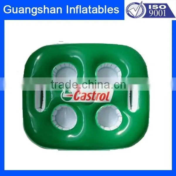 Inflatable pool floating party drink holder
