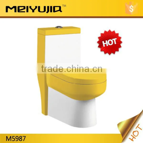 Ceramic siphon flushing floor mounting one-piece wc toilet