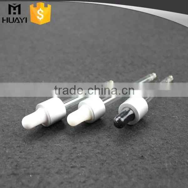 wholesale clear glass dropper with silicone cap