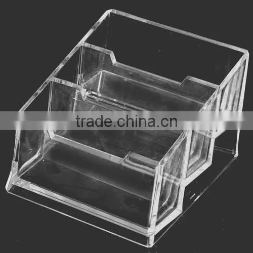 Customized clear acrylic box design name card rack