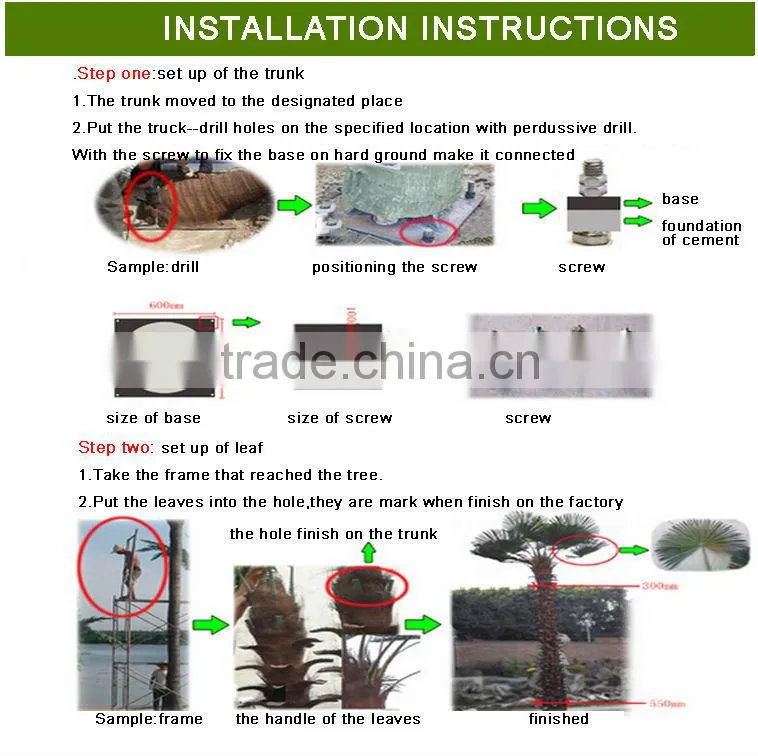 Outdoor artificial coconut palm tree customized artificial coconut tree