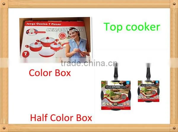 Aluminum non stick ceramic wok with metallic painting