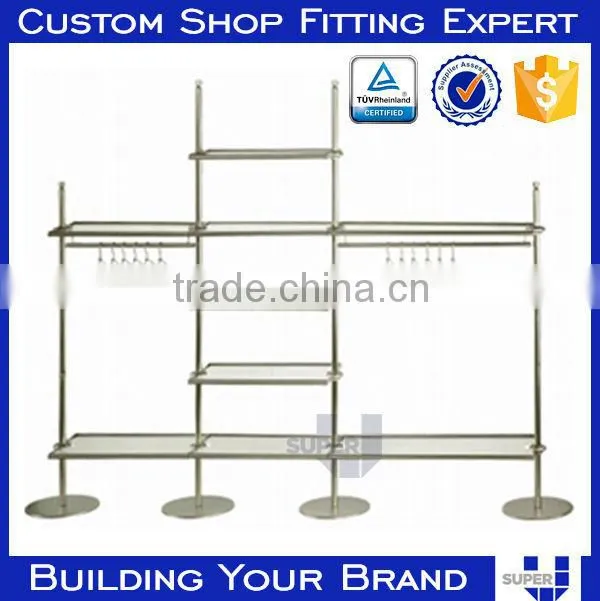Custom powder coated metal unique wall shelves with levelers