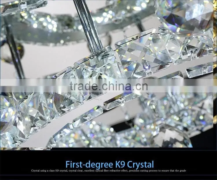 JEVEYA Lighting Modern Stainless Steel Chandelier 5730SMD K9 Crystal Ceiling Light
