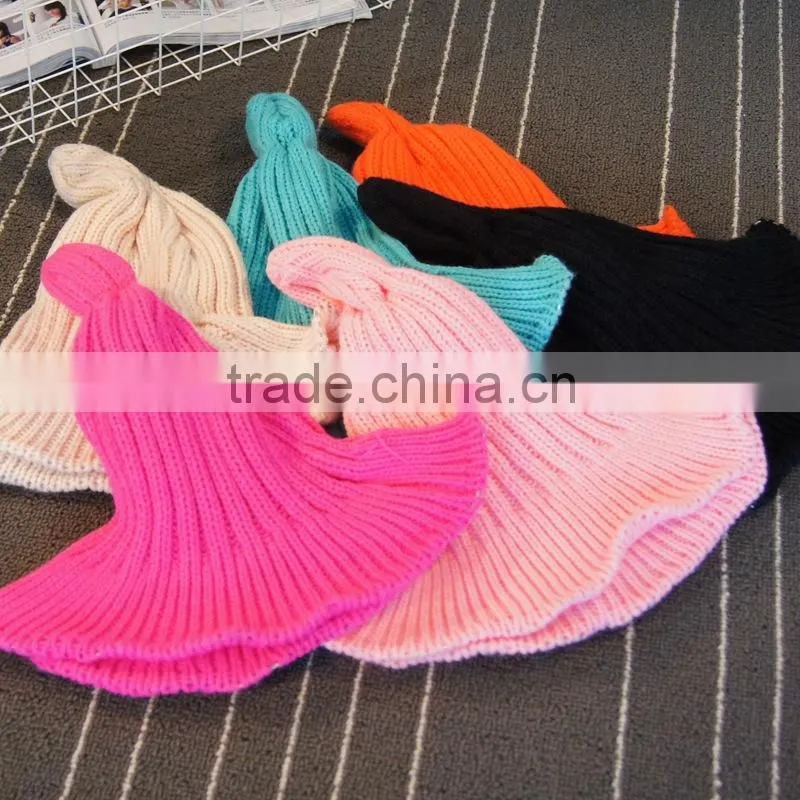 South Korea knitted Candy color pointed cap Warm thickening couples hat