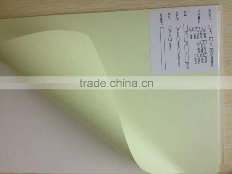 China factory self-adhensive cardboard sheet for album inner sheet