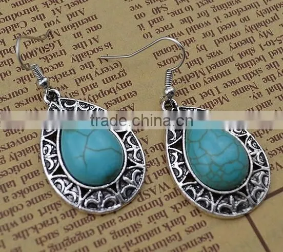 Designs new Retro Nation bohemian Style Butterfly Turquoise Earrings Wedding jewelry