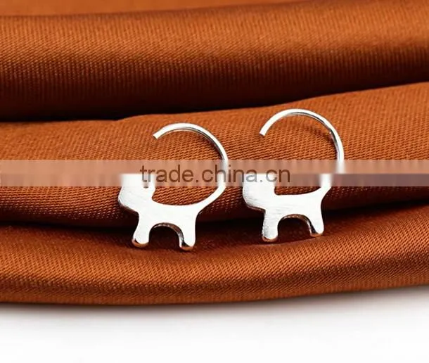 Lovely Jumping Cat Post Stud Earrings for Women