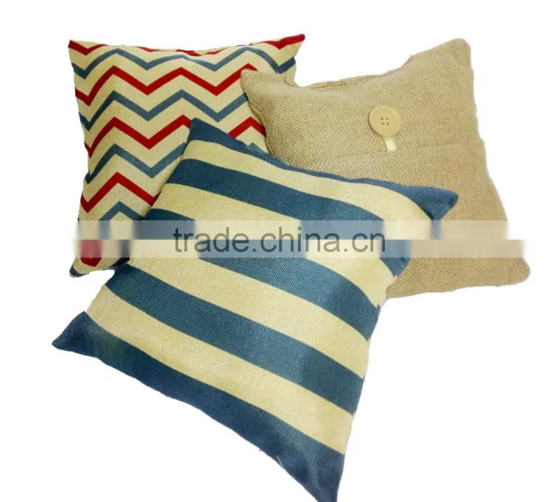 10*10'' eco-freindly decorative bolster burlap pillow for all ages