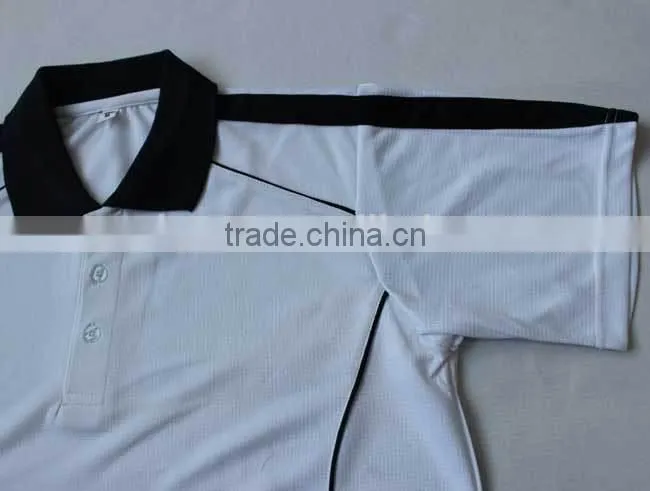 sports wear fabric 100% polyester white fast dry polo shirt polo t shirt china factory