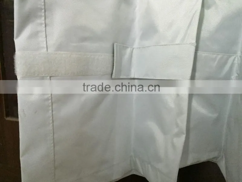 White coverall with reflective tapes 200D oxford/PVC coating