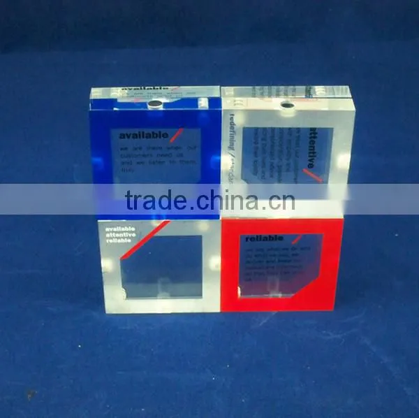 transparent magnet perspex cube,acrylic block sign holderfor picture