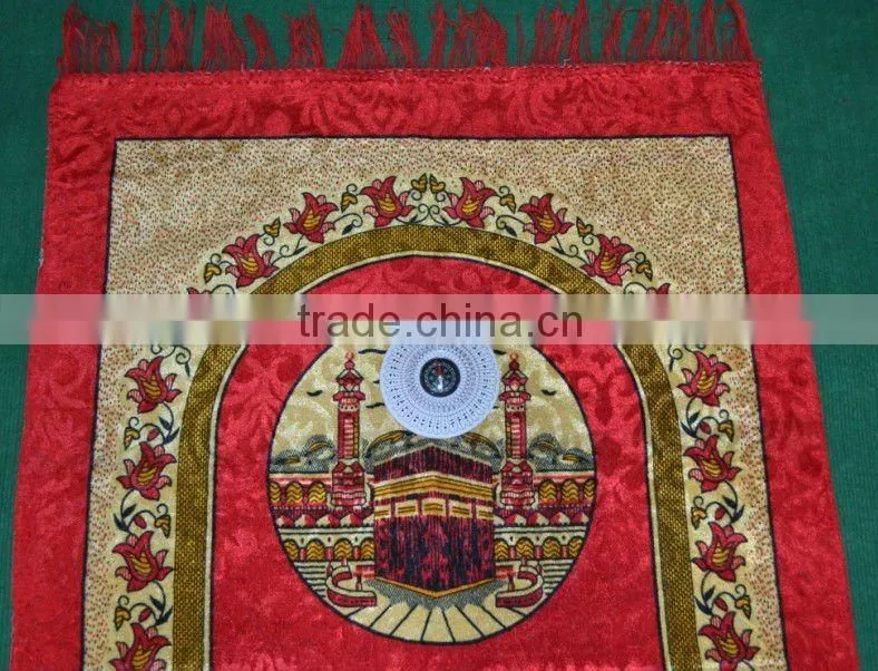 Printed Muslim Worship Blanket With Compasss Prayer blanket