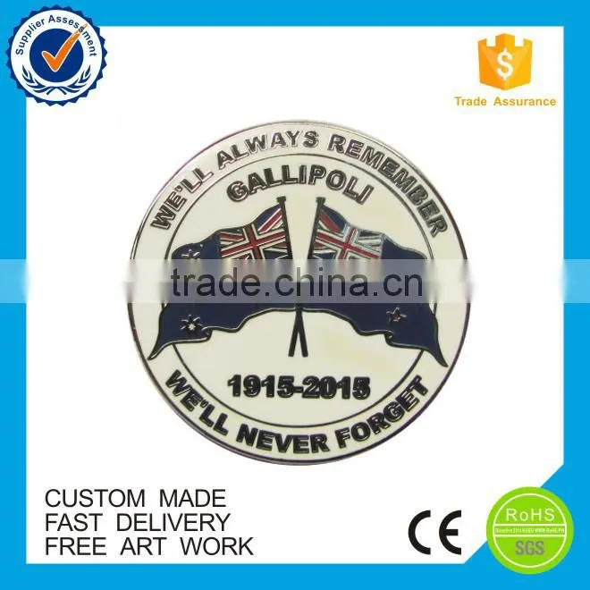 Custom round cross flag lapel pins, flag pins making supplier