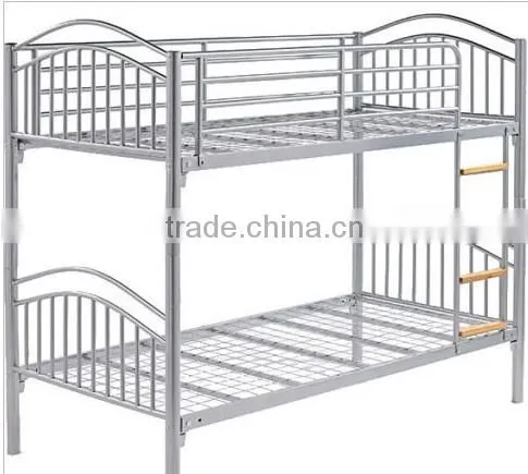 metal bunk bed with wood ladder