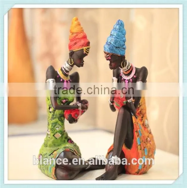 polyresin African mother figurine holy family figurine for home decoration