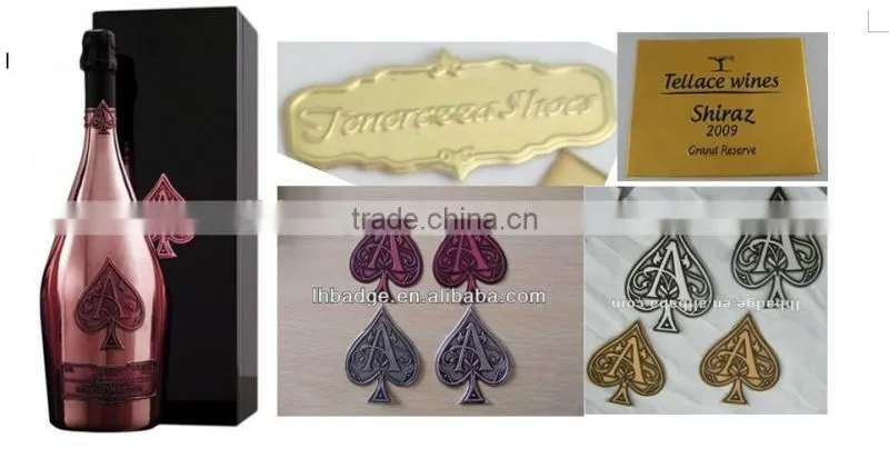 soft stannum egraved logo label, custom pewter Tin label, metallic sticker