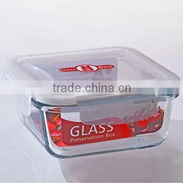 1000ML Food Use and Storage Boxes&Bins Type Rectangular airtight Glass food storage Container with silicone seal