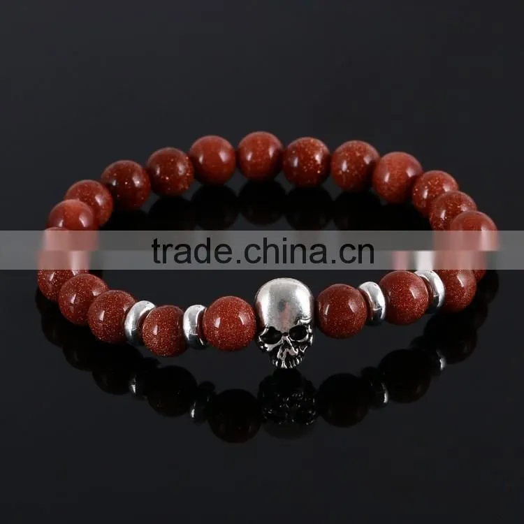 Hot Antique Crystal Rhinestone Leopard Head Lava Stone Buddha Bracelet