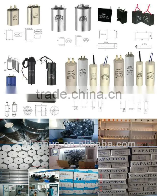 white plastic & aluminum shell LEFENG brand cbb60 cbb65 cbb61 cd60 series capacitor 5-120uf 250-500vac