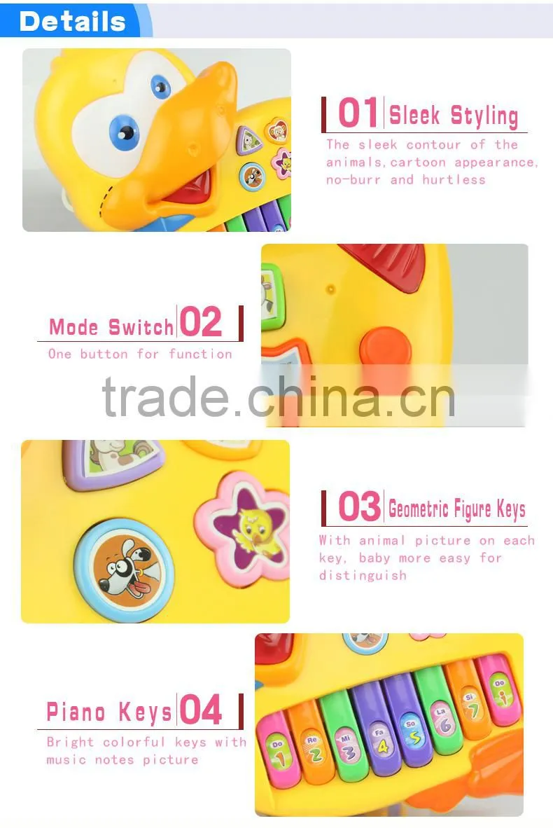 NO-5588 Music instrument plastic electric piano toys, cartoon tiger piano toys for kids