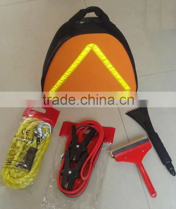 34 pcs Vehicle Emergency Kit with Warning Triangle