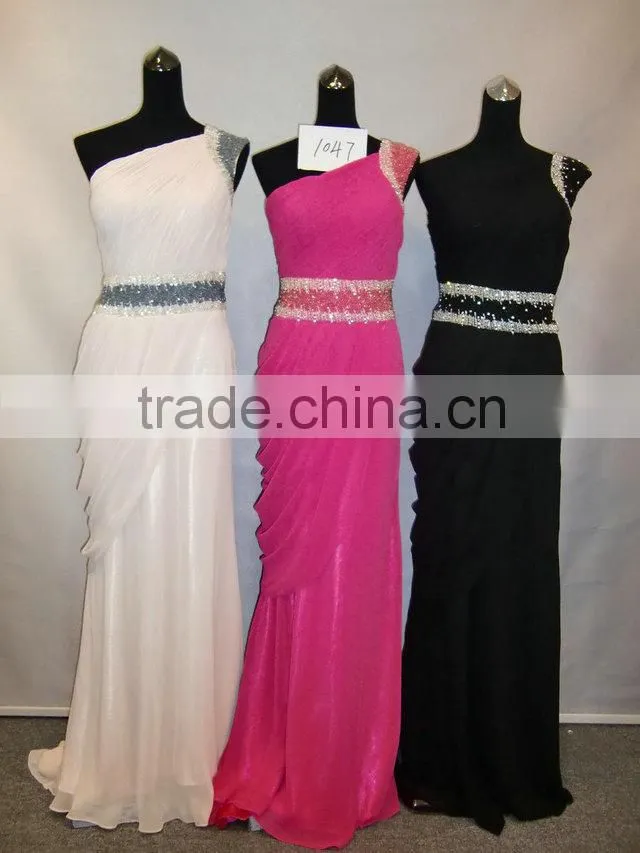 one shoulder beaded around waist ruffle party dresses women